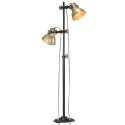 Lampa podłogowa z 2 kloszami, mosiądz, E27, żeliwo Lumarko!
