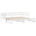 Sofa rozsuwana z szufladami, bez materaca, białe, 80x200 cm Lumarko!