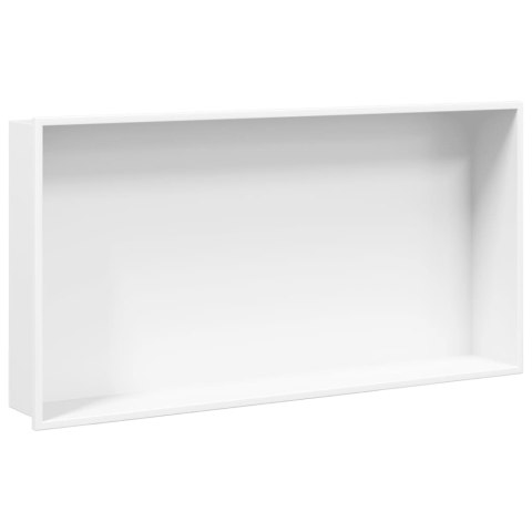 Wnęka prysznicowa, biała matowa, 62x32x9 cm, stal nierdzewna Lumarko!