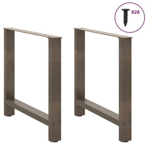 Nogi do stolika kawowego, naturalna stal, 2 szt., 70x(72-73) cm Lumarko!