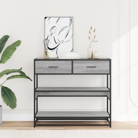 Stolik konsolowy, szary dąb sonoma, 90x35x80 cm Lumarko!