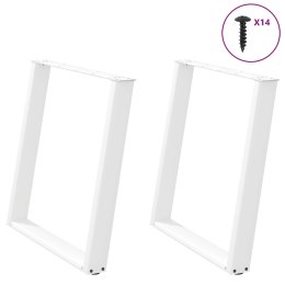 VidXL Nogi do stołu jadalnianego, 2 szt., białe, 80x(72-73) cm, stal Lumarko!