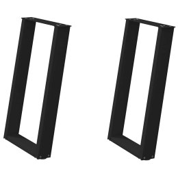 VidXL Nogi do stołu jadalnianego, 2 szt., czarne, 60x(72-73) cm, stal Lumarko!