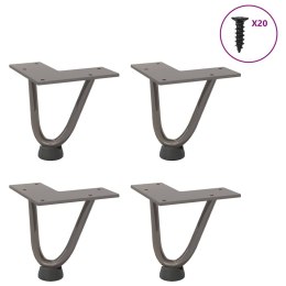 Nogi do stołu Hairpin, 4 szt., naturalna stal, 10 cm, lita stal Lumarko!
