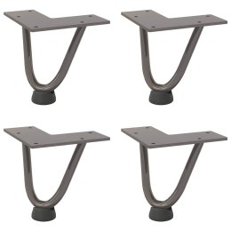 Nogi do stołu Hairpin, 4 szt., naturalna stal, 10 cm, lita stal Lumarko!