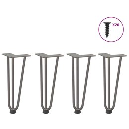 Nogi do stołu Hairpin, 4 szt., naturalna stal, 30 cm, lita stal Lumarko!