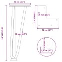 Nogi do stołu Hairpin, 4 szt., naturalna stal, 30 cm, lita stal Lumarko!