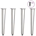 Nogi do stołu Hairpin, 4 szt., naturalna stal, 72 cm, lita stal Lumarko!