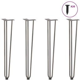 Nogi do stołu Hairpin, 4 szt., naturalna stal, 72 cm, lita stal Lumarko!