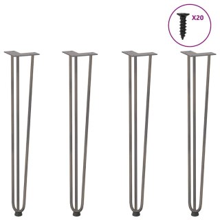 Nogi do stołu Hairpin, 4 szt., naturalna stal, 72 cm, lita stal Lumarko!