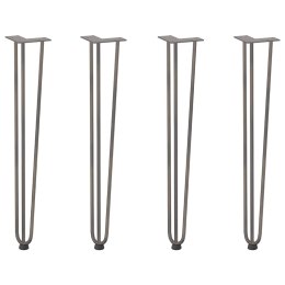 Nogi do stołu Hairpin, 4 szt., naturalna stal, 72 cm, lita stal Lumarko!