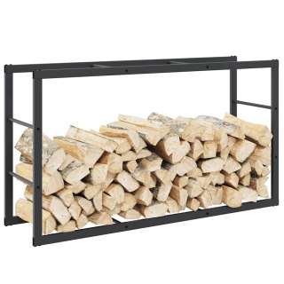 Stojak na drewno opałowe czarny 110x30x61 cm stalowy Lumarko!