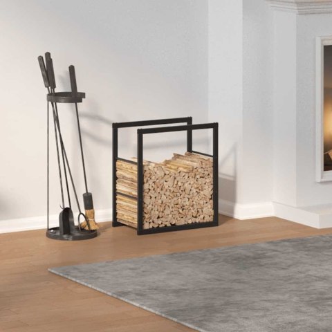 Stojak na drewno opałowe czarny 55x30x61 cm stalowy Lumarko!