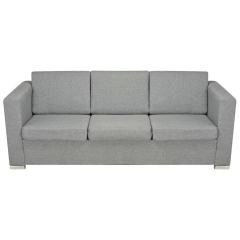 Komplet wypoczynkowy 3+2+1 jasnoszary materiał Lumarko!