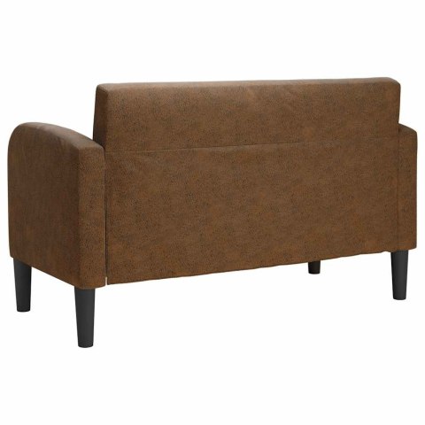 Sofa dwuosobowa brązowa 110 cm sztuczna skóra Lumarko!