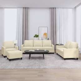 4-osobowa sofa z poduszkami, kremowa, sztuczna skóra Lumarko!