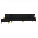 Sofa rozkładana L, czarna, 279x140x70 cm, tkanina Lumarko!