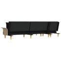 Sofa rozkładana L, czarna, 279x140x70 cm, tkanina Lumarko!