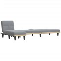 Sofa rozkładana L, jasnoszara, 255x140x70 cm, tkanina Lumarko!