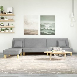 Sofa rozkładana L, jasnoszara, 255x140x70 cm, tkanina Lumarko!