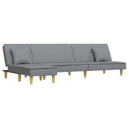Sofa rozkładana L, jasnoszara, 255x140x70 cm, tkanina Lumarko!