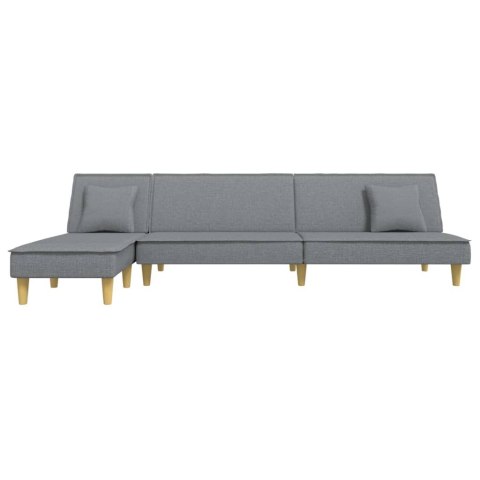 Sofa rozkładana L, jasnoszara, 255x140x70 cm, tkanina Lumarko!