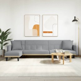Sofa rozkładana L, jasnoszara, 275x140x70 cm, tkanina Lumarko!
