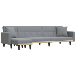 Sofa rozkładana L, jasnoszara, 275x140x70 cm, tkanina Lumarko!