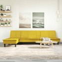 Sofa rozkładana L, żółta, 255x140x70 cm, aksamit Lumarko!