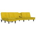 Sofa rozkładana L, żółta, 255x140x70 cm, aksamit Lumarko!