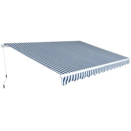 Markiza zwijana ręcznie, 450 cm, niebiesko-biała Lumarko!