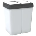 Podwójny kosz na śmieci, biały, 2x25 L Lumarko!