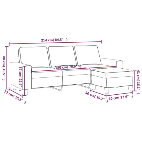 3-osobowa sofa z podnóżkiem, brązowy, 180 cm, tkaniną Lumarko!