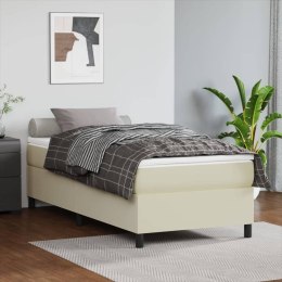 Rama łóżka, kremowe, 100x200 cm, sztuczna skóra Lumarko!