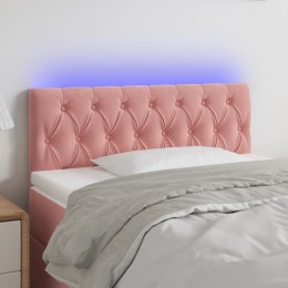 Zagłówek do łóżka z LED, różowy, 100x7x78/88 cm, aksamit Lumarko!