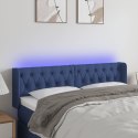Zagłówek do łóżka z LED, niebieski, 163x16x78/88 cm, tkanina Lumarko!
