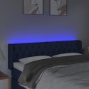 Zagłówek do łóżka z LED, niebieski, 163x16x78/88 cm, tkanina Lumarko!