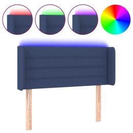 Zagłówek do łóżka z LED, niebieski, 93x16x78/88 cm, tkanina Lumarko!