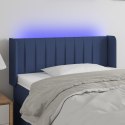 Zagłówek do łóżka z LED, niebieski, 93x16x78/88 cm, tkanina Lumarko!