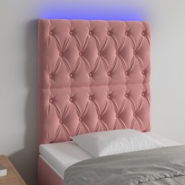 Zagłówek do łóżka z LED, różowy, 80x7x118/128 cm, aksamit Lumarko!