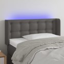 Zagłówek do łóżka z LED, szary, 103x16x78/88 cm sztuczna skóra Lumarko!