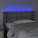 Zagłówek do łóżka z LED, szary, 103x16x78/88 cm sztuczna skóra Lumarko!