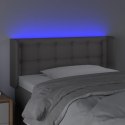 Zagłówek do łóżka z LED, szary, 93x16x78/88 cm, sztuczna skóra Lumarko!
