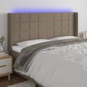 Zagłówek do łóżka z LED, taupe, 163x16x118/128 cm, tkanina Lumarko!