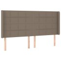 Zagłówek do łóżka z LED, taupe, 163x16x118/128 cm, tkanina Lumarko!