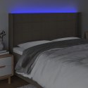 Zagłówek do łóżka z LED, taupe, 163x16x118/128 cm, tkanina Lumarko!