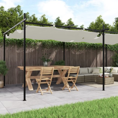 Pergola ze zwijanym dachem, kremowa, 589x292x230 cm Lumarko!