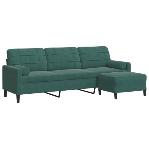 3-osobowa sofa z podnóżkiem, ciemnozielony, 210 cm, aksamit Lumarko!