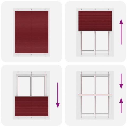 Roleta plisowana Bordowy Czerwony 110x100 cm Szerokość tkaniny Lumarko!