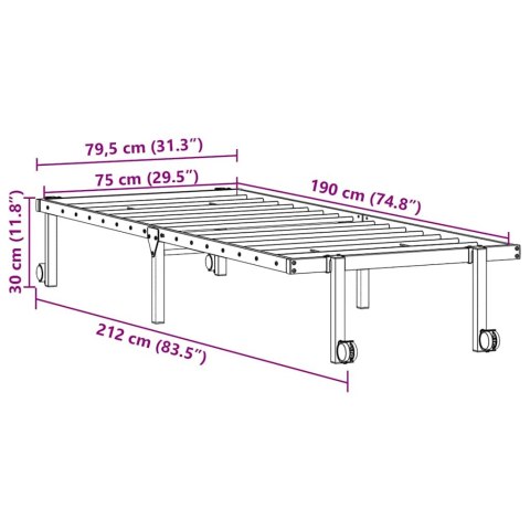 Rama łóżka bez materaca składana biała 75x190 cm stalowa Lumarko!